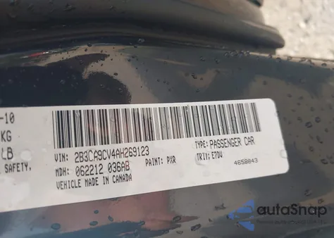 2010 Dodge Charger Rallye from USA, damaged, VIN 2B3CA9CV4AH269123